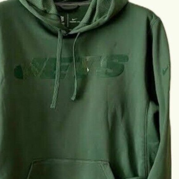 NWT $85 NIKE NFL Men S New York JETS  Therma-Fit Pullover LOGO Hoodie Jacket TOP - Picture 3 of 8